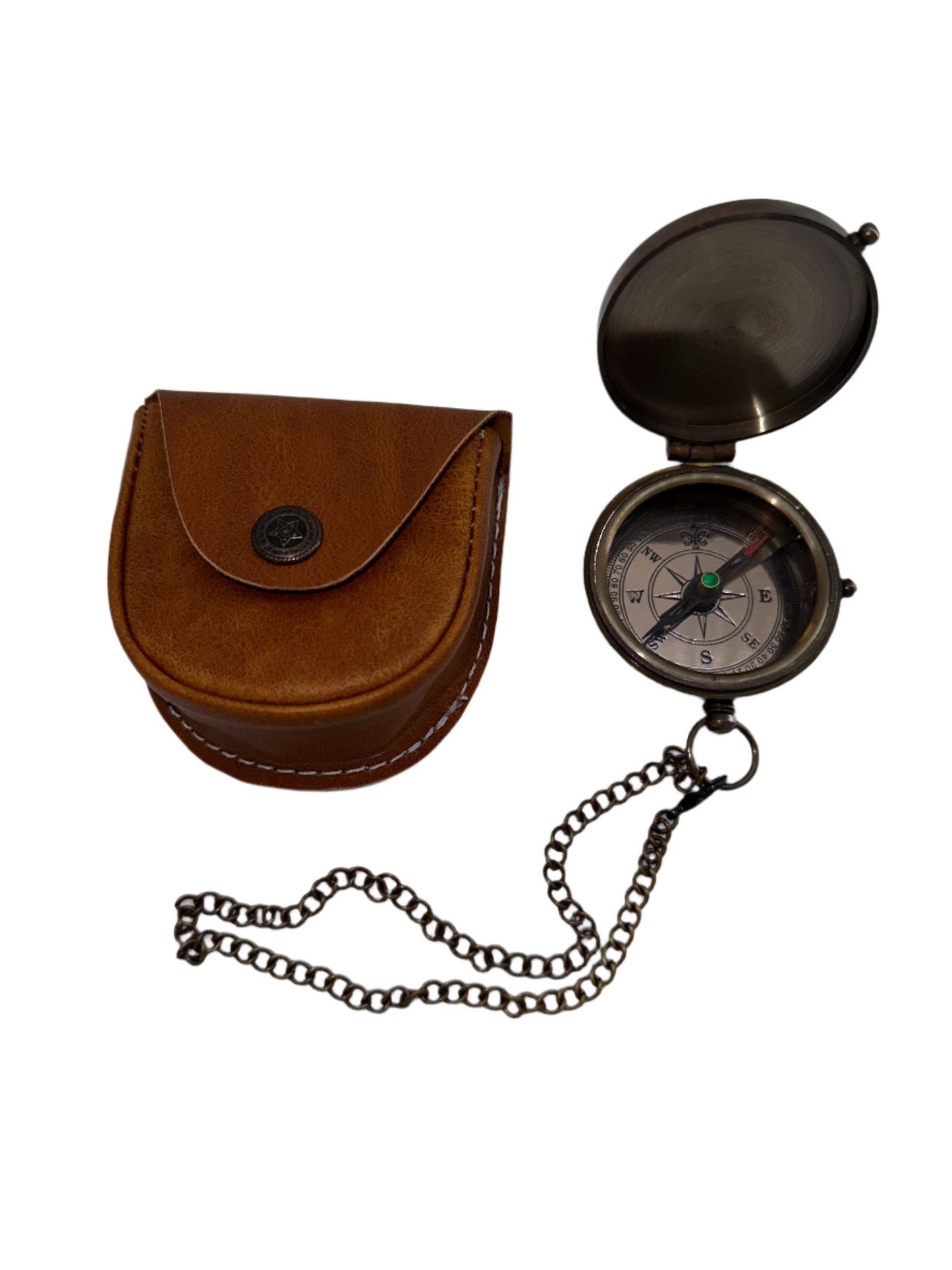 Brass Compass and LED Headlamp Bundle