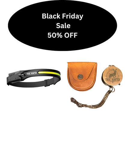 Brass Compass and LED Headlamp Bundle