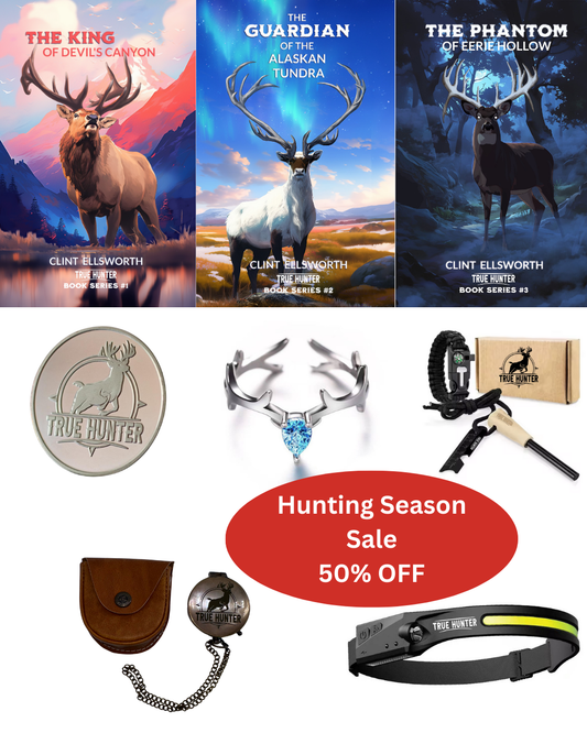 Books 1, 2, 3 PLUS Lucky Coin, Antler Ring, Flint & Steel, Brass Compass, and LED Headlamp