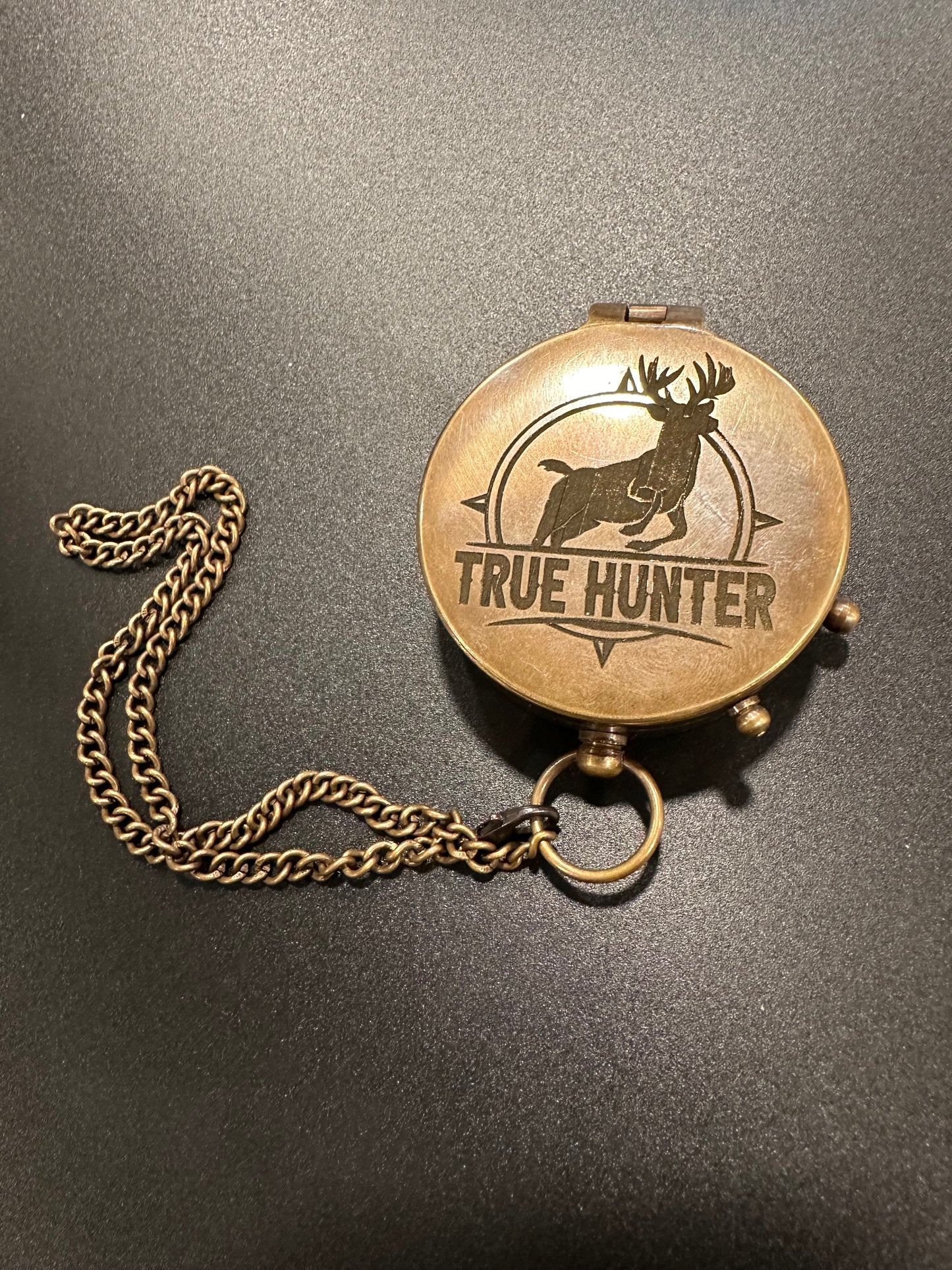 True Hunter Brass Compass and Pouch