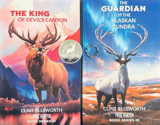 True Hunter Series Books 1 & 2, Lucky Coin, and Antler Ring Bundle