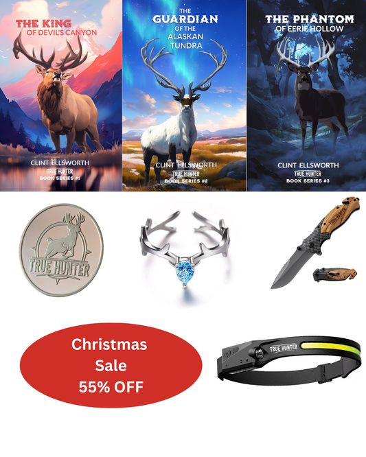 Books 1, 2, 3 PLUS Lucky Coin, Antler Ring, Knife and LED Headlamp