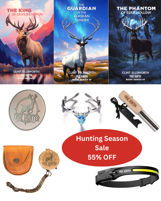 Books 1, 2, 3 PLUS Lucky Coin, Antler Ring, Flint & Steel, Brass Compass, and LED Headlamp